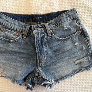 Lucky Brand Blue Jean Shorts Distressed Cut-Off